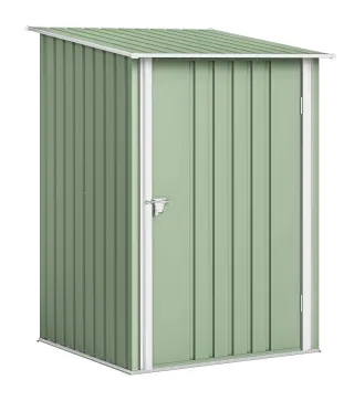 Caseta de Jardín Metálica 0,92 m² 100x103x160 cm con 1 Puerta y Cerradura para Almacenamiento Herramientas Verde Claro