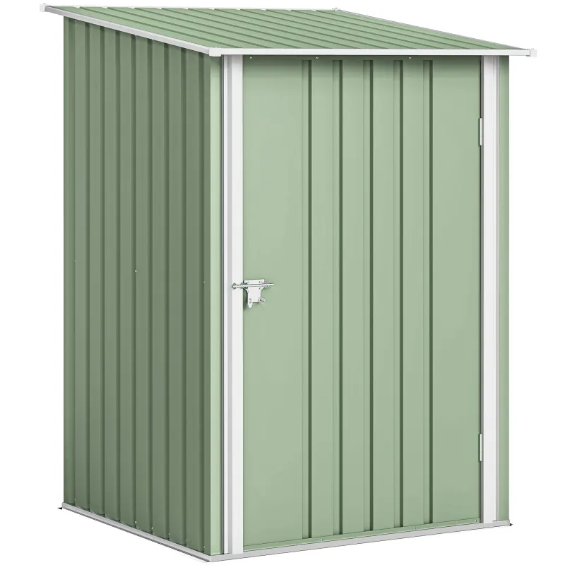 Caseta de Jardín Metálica 0,92 m² 100x103x160 cm con 1 Puerta y Cerradura para Almacenamiento Herramientas Verde Claro