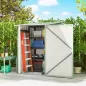 Caseta de Jardín Metálica 0,92 m² 100x103x160 cm con 1 Puerta y Cerradura para Almacenamiento Herramientas Verde Claro