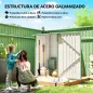 Caseta de Jardín Metálica 0,92 m² 100x103x160 cm con 1 Puerta y Cerradura para Almacenamiento Herramientas Verde Claro