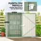Caseta de Jardín Metálica 0,92 m² 100x103x160 cm con 1 Puerta y Cerradura para Almacenamiento Herramientas Verde Claro
