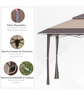 Cenador Plegable con Doble Techo