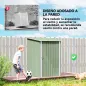 Caseta de Jardín Metálica 0,92 m² 100x103x160 cm con 1 Puerta y Cerradura para Almacenamiento Herramientas Verde Claro