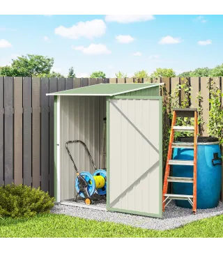 Caseta de Jardín Metálica 0,92 m² 100x103x160 cm con 1 Puerta y Cerradura para Almacenamiento Herramientas Verde Claro