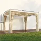 Pérgola de Jardín 3x4 m con Protección UPF 50+ Gazebo con Cortinas Estructura de Acero para Sombra Exterior Beige