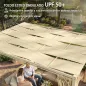 Pérgola de Jardín 3x4 m con Protección UPF 50+ Gazebo con Cortinas Estructura de Acero para Sombra Exterior Beige