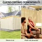 Pérgola de Jardín 3x4 m con Protección UPF 50+ Gazebo con Cortinas Estructura de Acero para Sombra Exterior Beige