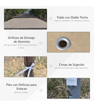 Cenador Plegable con Doble Techo