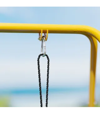 Estructura de Columpio Infantil Plegable con 2 Ganchos 4 Estacas Resistente para 50 kg Forma A 128x155x157 cm Azul