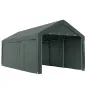 Carpa Garaje de Exterior 3x6 m con Tejido PE Resistente Estructura de Acero y Paredes Desmontables Gris Oscuro