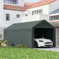 Carpa Garaje de Exterior 3x6 m con Tejido PE Resistente Estructura de Acero y Paredes Desmontables Gris Oscuro