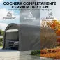 Garaje Exterior para Coche 3x5 m Impermeable con Tejido PE Resistente Marco de Acero Galvanizado UPF30+ Gris