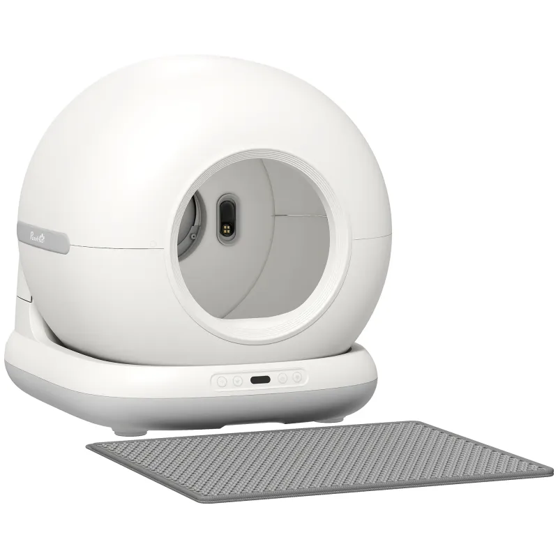 Arenero Gatos Autolimpiable 72L Extragrande Control por APP Control de Olores y Ruido Sensores de Seguridad Alfombrilla