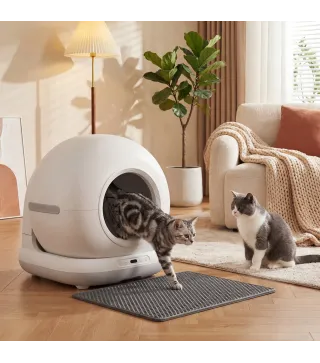Arenero Gatos Autolimpiable 72L Extragrande Control por APP Control de Olores y Ruido Sensores de Seguridad Alfombrilla