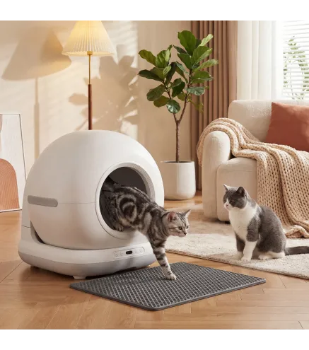 Arenero Gatos Autolimpiable 72L Extragrande Control por APP Control de Olores y Ruido Sensores de Seguridad Alfombrilla
