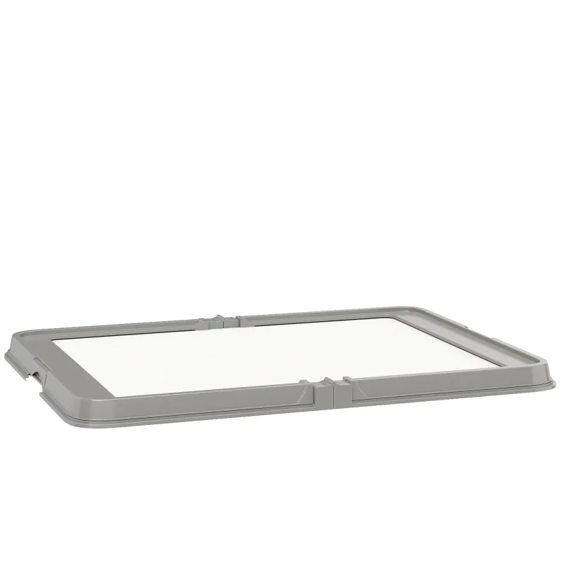Inodoro para Perros Plegable 86x62 cm Bandeja Sanitaria Perros Entrenamiento 3 Almohadillas Pies Antideslizantes Gris