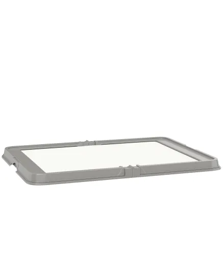 Inodoro para Perros Plegable 86x62 cm Bandeja Sanitaria Perros Entrenamiento 3 Almohadillas Pies Antideslizantes Gris