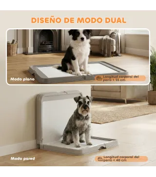 Inodoro para Perros Plegable 86x62 cm Bandeja Sanitaria Perros Entrenamiento 3 Almohadillas Pies Antideslizantes Gris