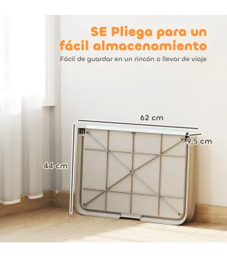 Inodoro para Perros Plegable 86x62 cm Bandeja Sanitaria Perros Entrenamiento 3 Almohadillas Pies Antideslizantes Gris