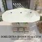 Sombrilla Doble de Jardín 4,6x2,6 m con Manivela Manual Protección UV50+ Funda Resistente al Agua Blanco Crema
