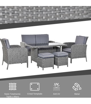 Conjunto de Muebles de Ratán
