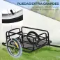 Remolque de Bicicleta Plegable para Carga 40kg Carga de Equipaje con Marco de Acero Ligero y Reflectores 139x71,5x49 cm Negro