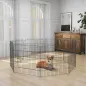 Parque de Juegos para Perros 8 Paneles 76x71 cm Plegables Jaula Metálica para Mascotas con Puerta para Jardín Patio Exterior Neg