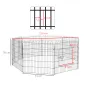 Parque de Juegos para Perros 8 Paneles 76x71 cm Plegables Jaula Metálica para Mascotas con Puerta para Jardín Patio Exterior Neg