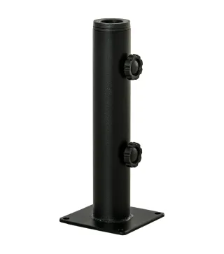 Soporte de Parasol para Suelo de Cemento con 2 Botones de Bloqueo y 4 Tornillos de Expansión Base de Sombrilla para Palo de Para
