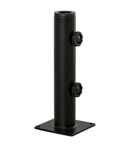 Soporte de Parasol para Suelo de Cemento con 2 Botones de Bloqueo y 4 Tornillos de Expansión Base de Sombrilla para Palo de Para