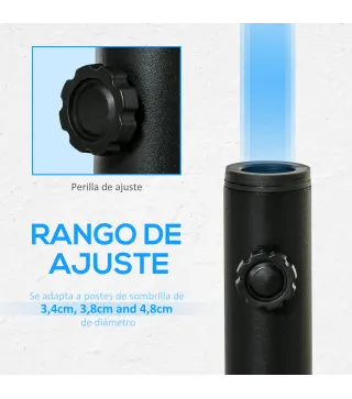Soporte de Parasol para Suelo de Cemento con 2 Botones de Bloqueo y 4 Tornillos de Expansión Base de Sombrilla para Palo de Para