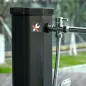 Ducha Solar de Exterior de 35L con 2 Cabezales de Ducha Grifo y Agua Caliente 0-55℃ para Jardín 17,5x14,5x216 cm Negro
