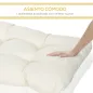 Cojín para Banco de 2 Plazas para Interior y Exterior con 8 Puntadas para Sillas Sofás 110x48x8 cm Crema