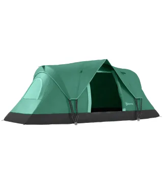 Tienda de Acampada para 5-6 Personas Impermeable 3000mm+ con Bolsa de Transporte y Gancho 455x220x180 cm Verde