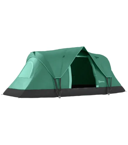 Tienda de Acampada para 5-6 Personas Impermeable 3000mm+ con Bolsa de Transporte y Gancho 455x220x180 cm Verde
