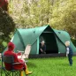 Tienda de Acampada para 5-6 Personas Impermeable 3000mm+ con Bolsa de Transporte y Gancho 455x220x180 cm Verde