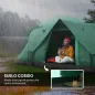 Tienda de Acampada para 5-6 Personas Impermeable 3000mm+ con Bolsa de Transporte y Gancho 455x220x180 cm Verde