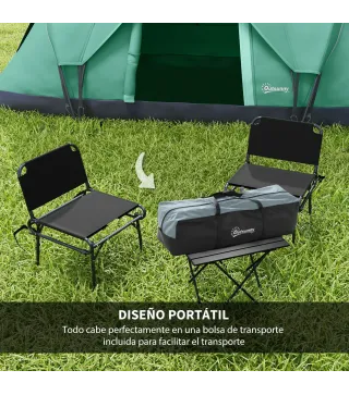 Tienda de Acampada para 5-6 Personas Impermeable 3000mm+ con Bolsa de Transporte y Gancho 455x220x180 cm Verde