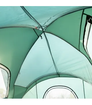 Tienda de Acampada para 5-6 Personas Impermeable 3000mm+ con Bolsa de Transporte y Gancho 455x220x180 cm Verde