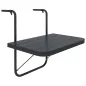 Mesa Colgante para Balcón Plegable de Aluminio con Altura Ajustable en 4 Niveles Carga 25 kg 60x40x55-64 cm Negro