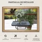 Mesa Colgante para Balcón Plegable de Aluminio con Altura Ajustable en 4 Niveles Carga 25 kg 60x40x55-64 cm Negro