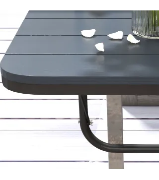 Mesa Colgante para Balcón Plegable de Aluminio con Altura Ajustable en 4 Niveles Carga 25 kg 60x40x55-64 cm Negro
