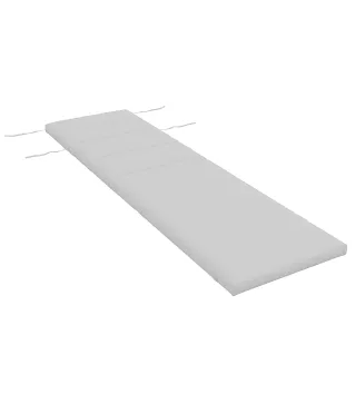 Cojín para Tumbona de Algodón 196x63x6 cm con Tela Hidrófuga Cojín de Asiento y Respaldo Gris Claro