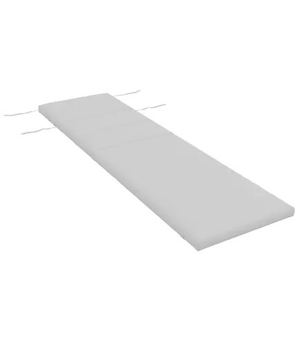 Cojín para Tumbona de Algodón 196x63x6 cm con Tela Hidrófuga Cojín de Asiento y Respaldo Gris Claro