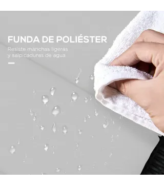 Cojín para Tumbona de Algodón 196x63x6 cm con Tela Hidrófuga Cojín de Asiento y Respaldo Gris Claro