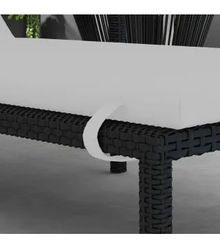 Cojín para Tumbona de Algodón 196x63x6 cm con Tela Hidrófuga Cojín de Asiento y Respaldo Gris Claro