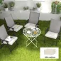 Conjunto de Cojines para Sillas de Comedor y Jardín Impermeable con 2 Amarres de Fijación 42x42x5 cm Crema