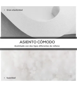 Conjunto de Cojines para Sillas de Comedor y Jardín Impermeable con 2 Amarres de Fijación 42x42x5 cm Crema