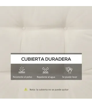 Conjunto de Cojines para Sillas de Comedor y Jardín Impermeable con 2 Amarres de Fijación 42x42x5 cm Crema