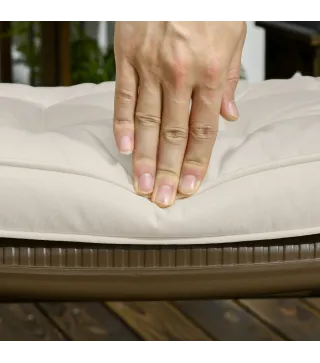 Conjunto de Cojines para Sillas de Comedor y Jardín Impermeable con 2 Amarres de Fijación 42x42x5 cm Crema